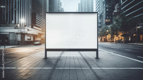 A white blank billboard in street 