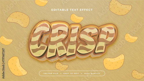 Brown orange and yellow crisp 3d editable text effect - font style