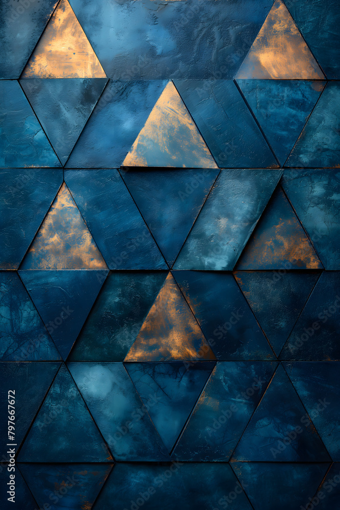 custom made wallpaper toronto digitalDigital vintage painting Abstract geometric blue