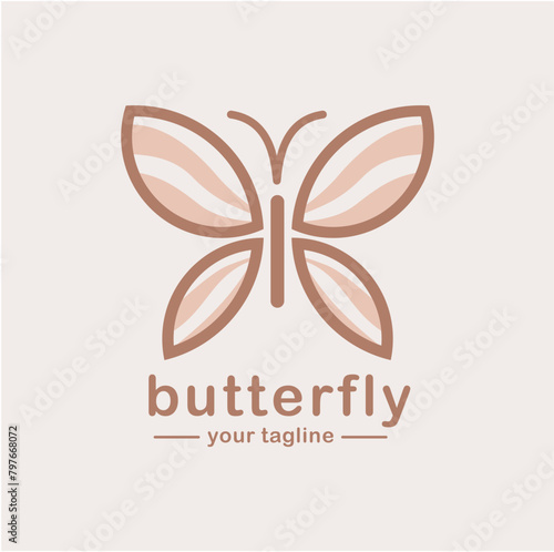 minimalist butterfly logo