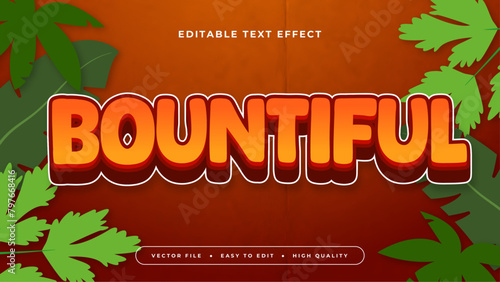 Orange green and red bountiful 3d editable text effect - font style