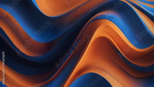 abstract blue and orange wave business background
