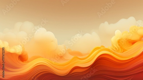 An abstract painting with a gradient of orange and yellow colors
