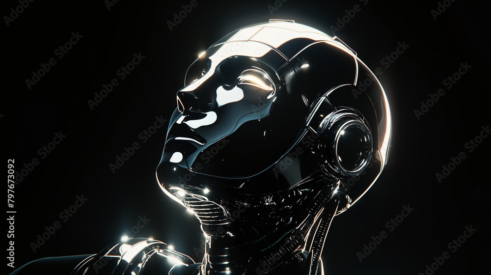 Close-up image of an android Close-up image of an android