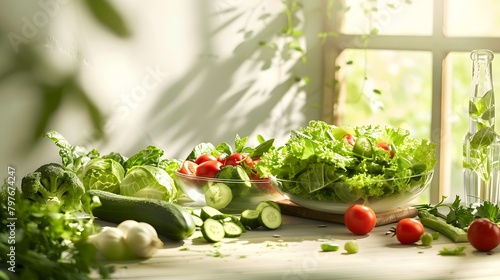 Showcasing the Freshness of Salads and the Vibrancy of Vegetables