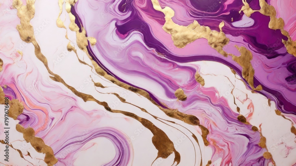 Premium luxury Pink, Gold and Purple abstract marble background