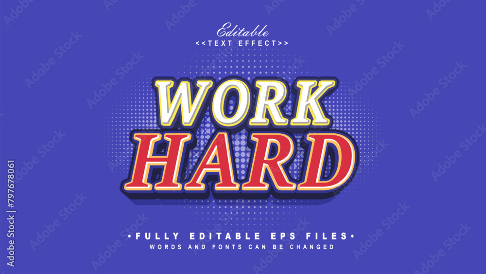 editable work hard text effect.typhography logo editable work hard text effect.typhography logo