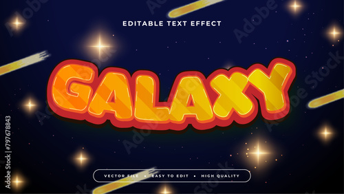 Orange red and blue galaxy 3d editable text effect - font style