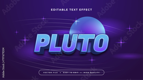 Purple violet and blue pluto 3d editable text effect - font style