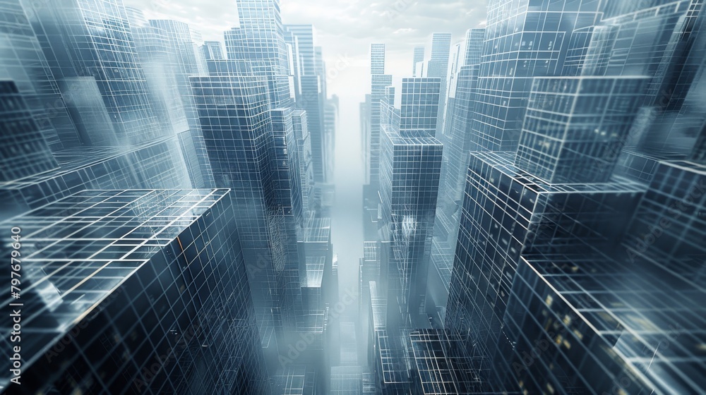 Grid Structure: A photo of a futuristic cityscape Grid Structure: A photo of a futuristic cityscape