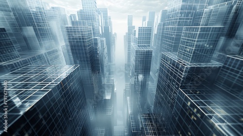 Grid Structure: A photo of a futuristic cityscape