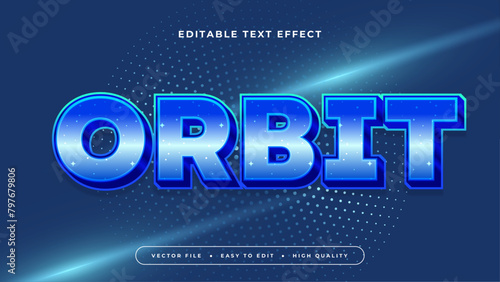 Blue and white orbit 3d editable text effect - font style