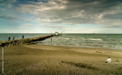 Fototapeta Naklejka Na Ścianę i Meble -  mouth of the Lamone river, near the Boca Barranca bathing establishment