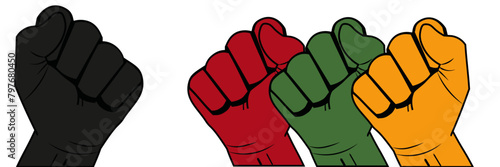 banner with a fist for juneteenth day 