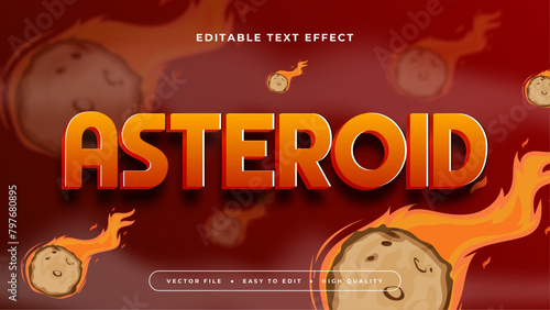 Red orange and brown asteroid 3d editable text effect - font style
