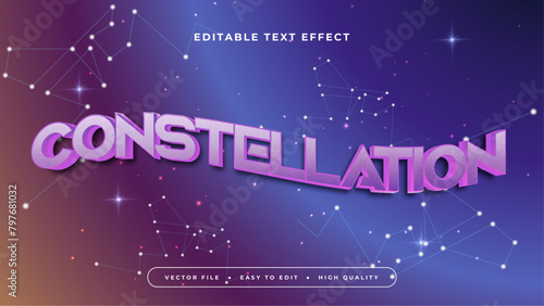 Blue and purple violet constellation 3d editable text effect - font style