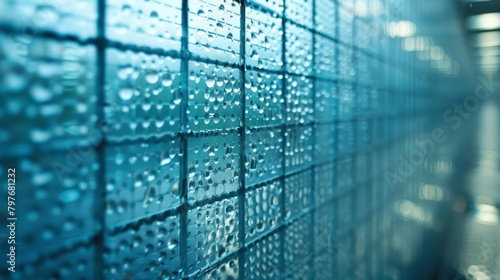 Grid Texture: A photo of a textured grid pattern on a glass surface