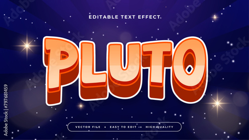 Red orange and blue pluto 3d editable text effect - font style