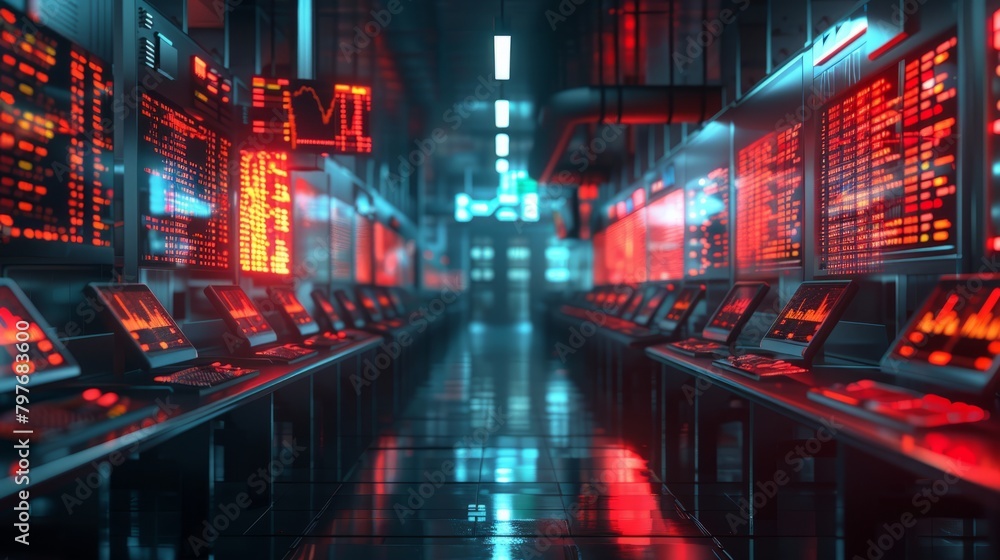 Futuristic sci-fi spaceship interior with neon lights Futuristic sci-fi spaceship interior with neon lights