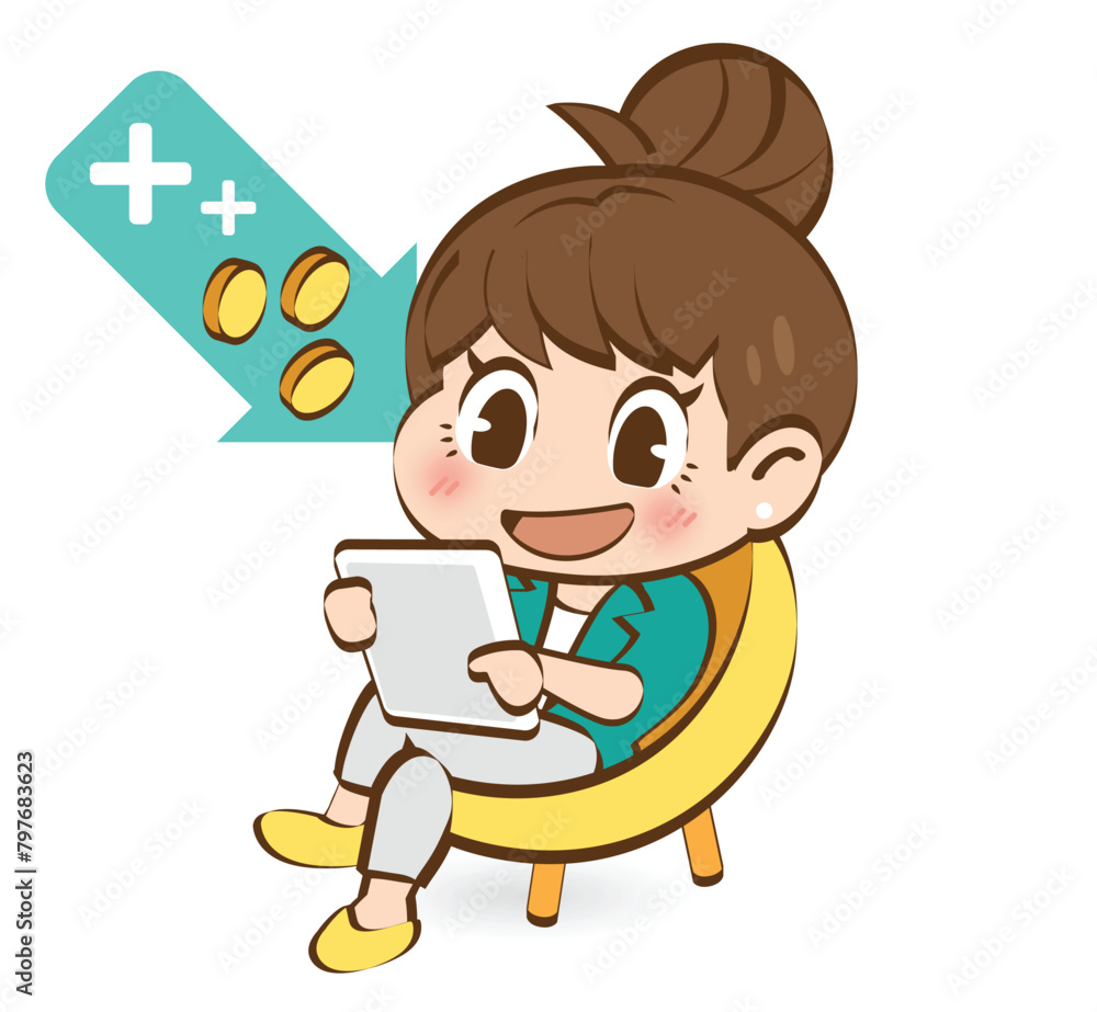 Female traders are happy and enjoy making profits from working and playing stocks. Female traders are happy and enjoy making profits from working and playing stocks.