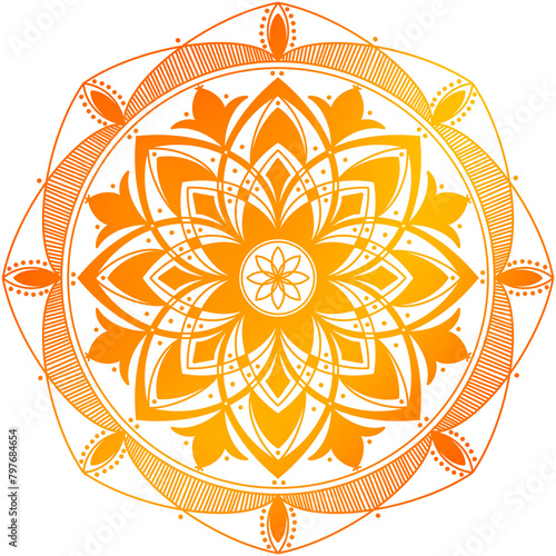 Petals Indian Art Pattern - Gold mandala, Indian art, kalamari, flower art - Indian pattern gold, Indian festival, Diwali