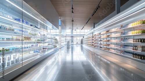 Retail Shelves in a Modern Minimalist Store