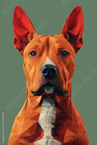 flat illustration of Bull Terrier with calming colors