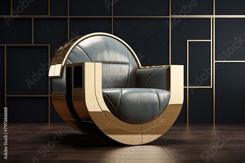 Futuristic armchair blackboard furniture indoors.
