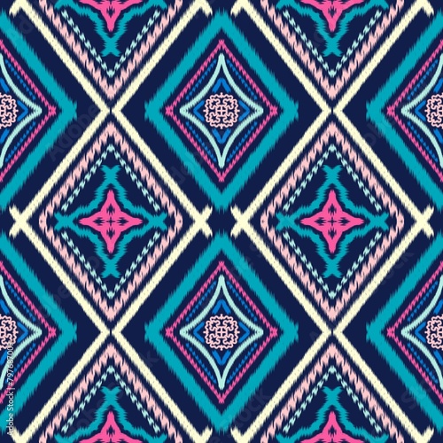 Wallpaper Mural Seamless Ikat ethnic traditional pattern geometric abstract folklore ornament Tribal ethnic illustration background Torontodigital.ca