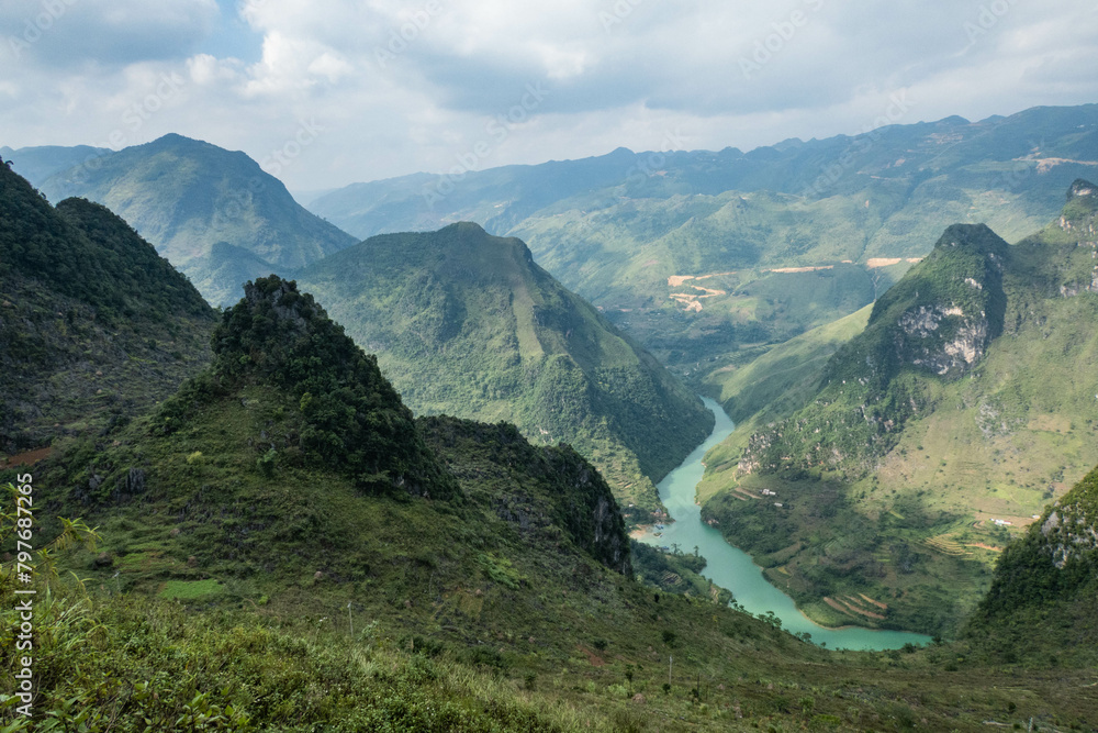 Trekking above the Nho Que River and Tu San Canyon, Ma Pi Leng, Ha Giang, Vietnam