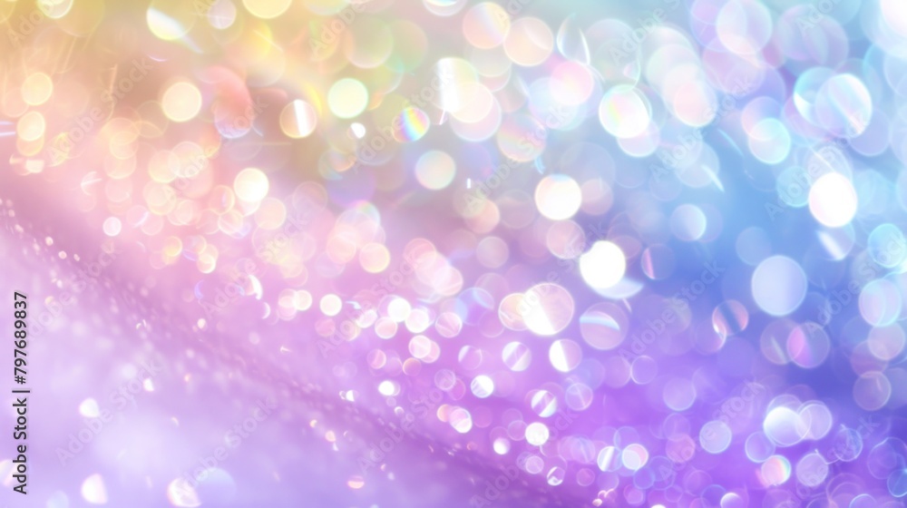 Abstract Blur Bokeh Banner. Rainbow Colors and Pastels