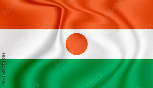 Niger national flag in the wind illustration image