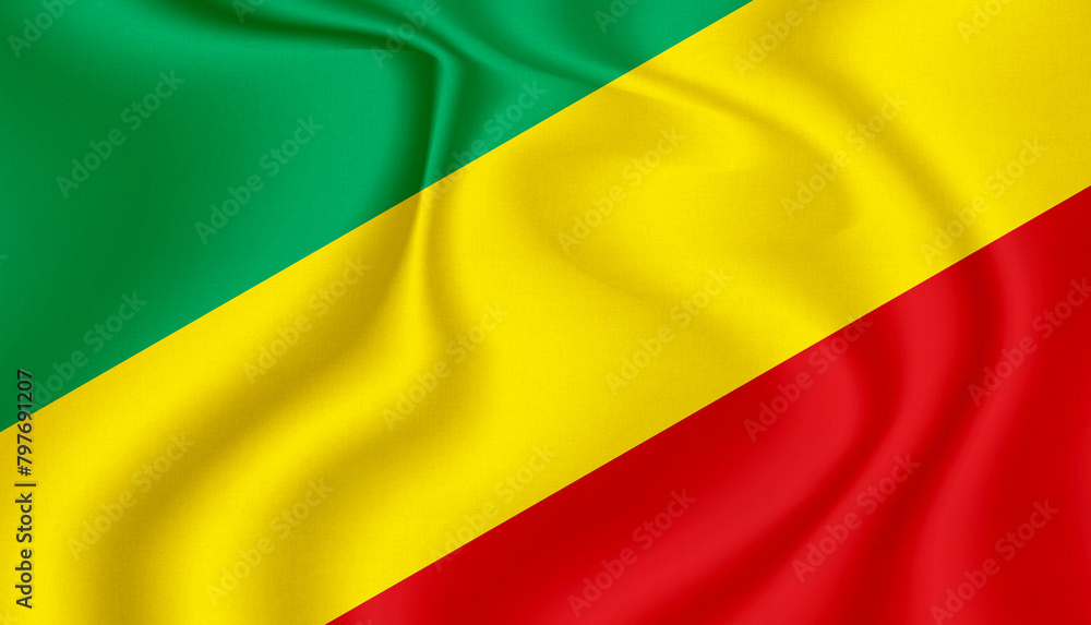 republic of the congo national flag in the wind illustration image republic of the congo national flag in the wind illustration image