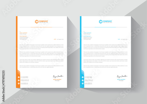 Corporate letterhead template, Professional modern letterheads templates design for your business and project, Vector illustration