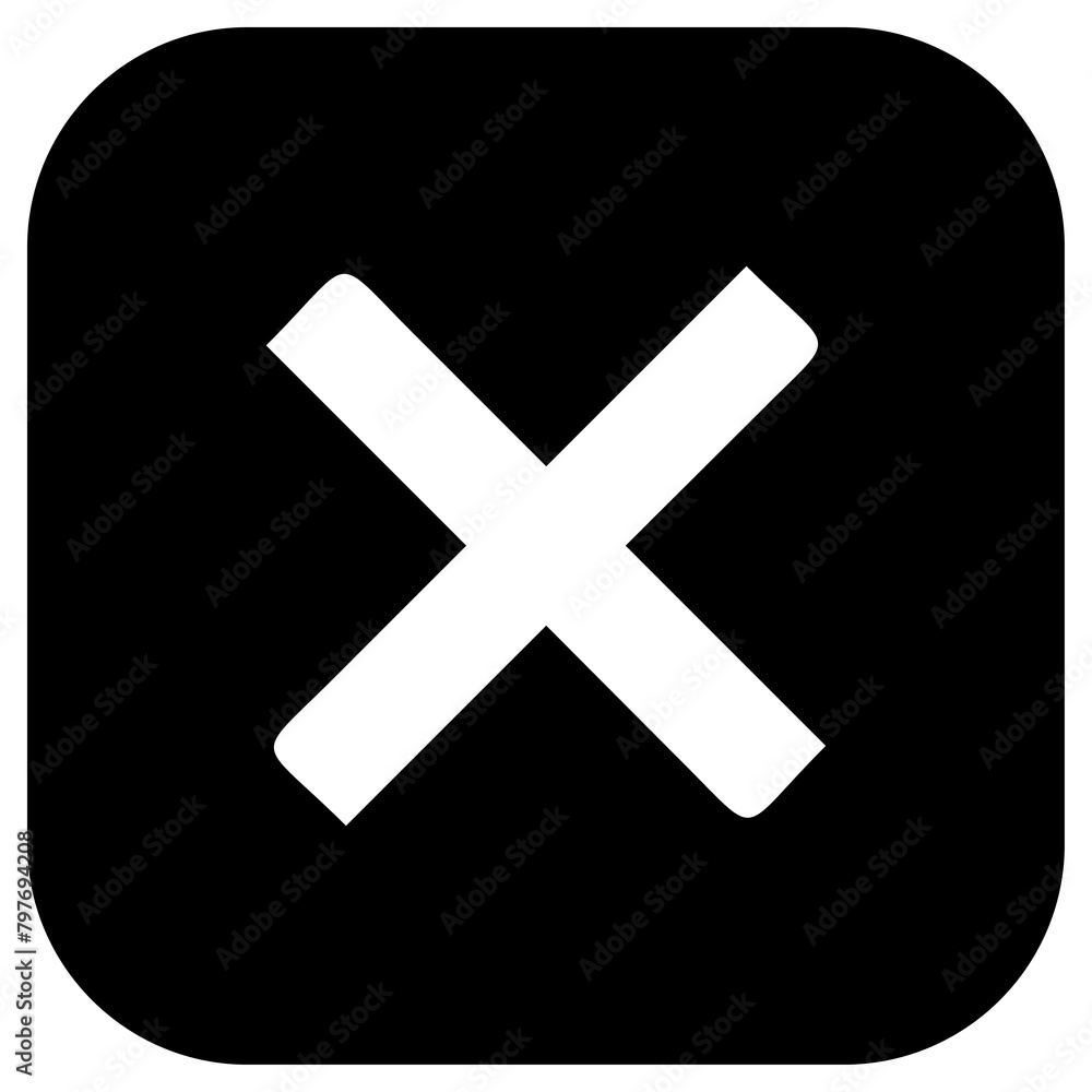 Obraz premium square black cross mark