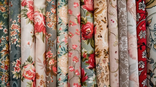 Nostalgic Vintage Fabric Background with Diverse Patterns