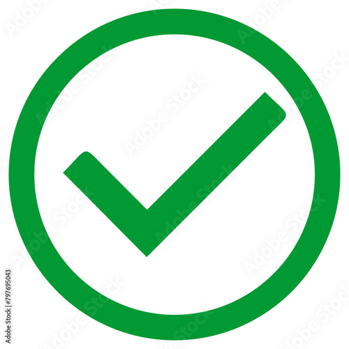 Green Check Mark with Round Outline
