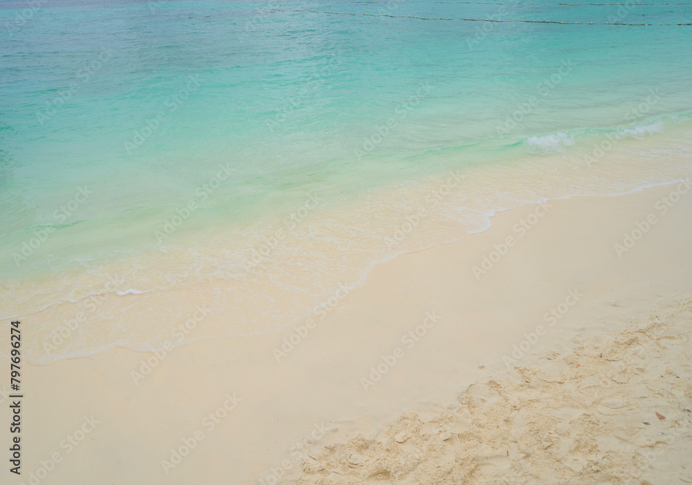 Clear blue turquoise seawater, Andaman sea in Phuket island in summer season, Thailand. Water in ocean pattern wallpaper background.