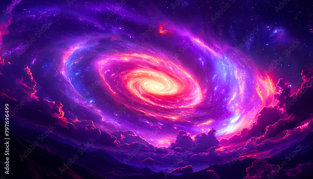 a spiral galaxy, cosmic colours