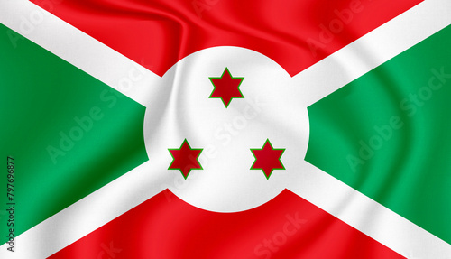 burundi national flag in the wind illustration image