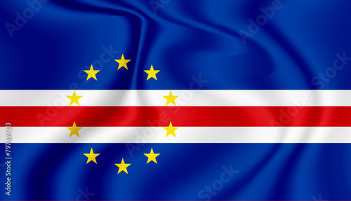 cabo verde national flag in the wind illustration image