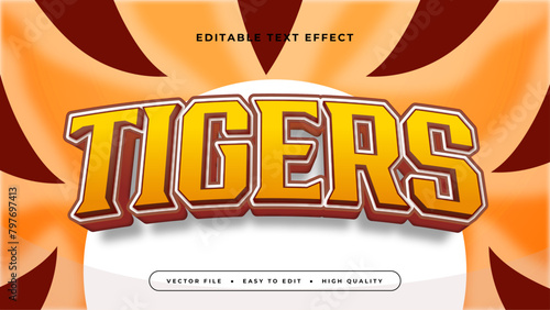 Brown orange and white tiger 3d editable text effect - font style