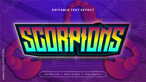 Colorful scorpions 3d editable text effect - font style