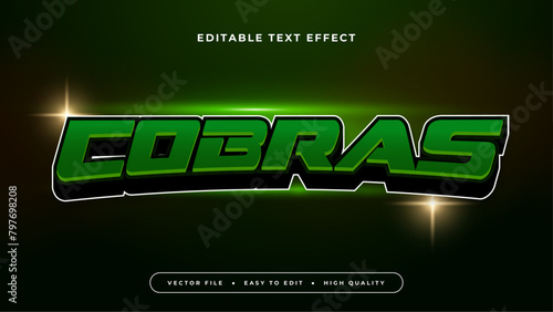 Green white and black cobras 3d editable text effect - font style
