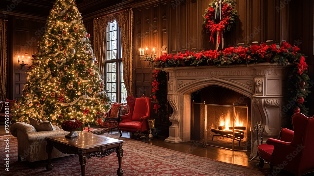 Christmas at the manor, English countryside decoration and festive interior decor Christmas at the manor, English countryside decoration and festive interior decor