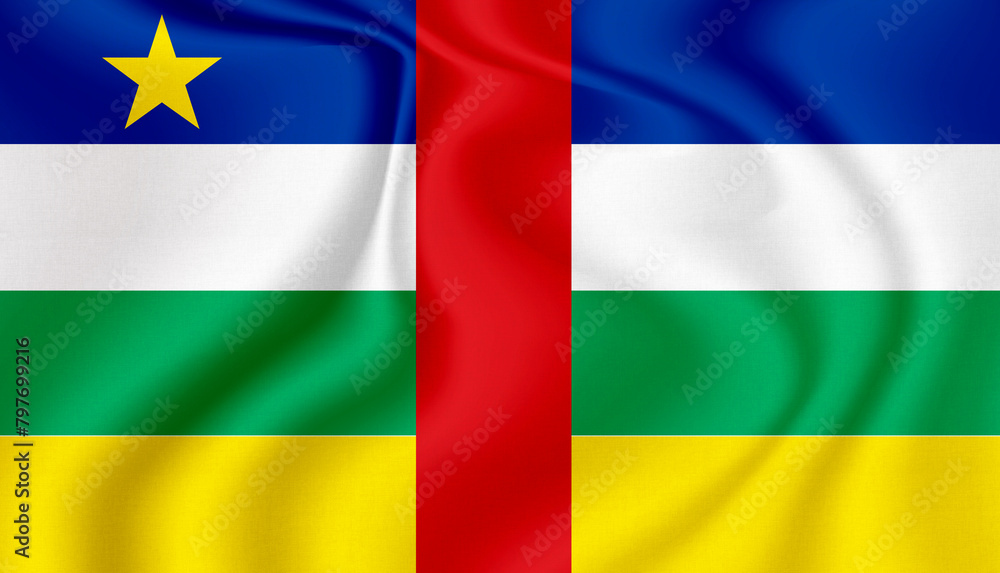 Obraz premium central african republic national flag in the wind illustration image