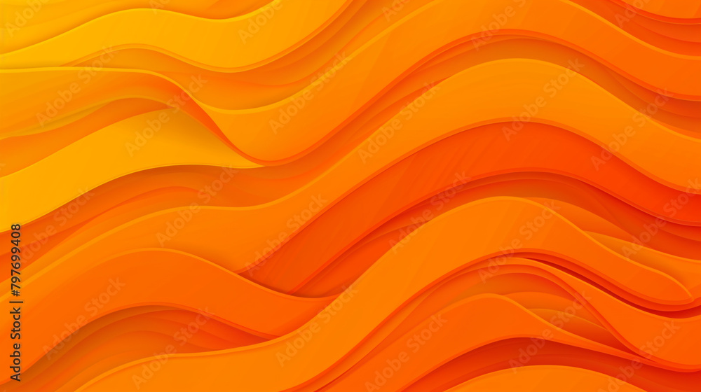 Vector Background in High Definition, Tangerine Orange Minimal Wave.