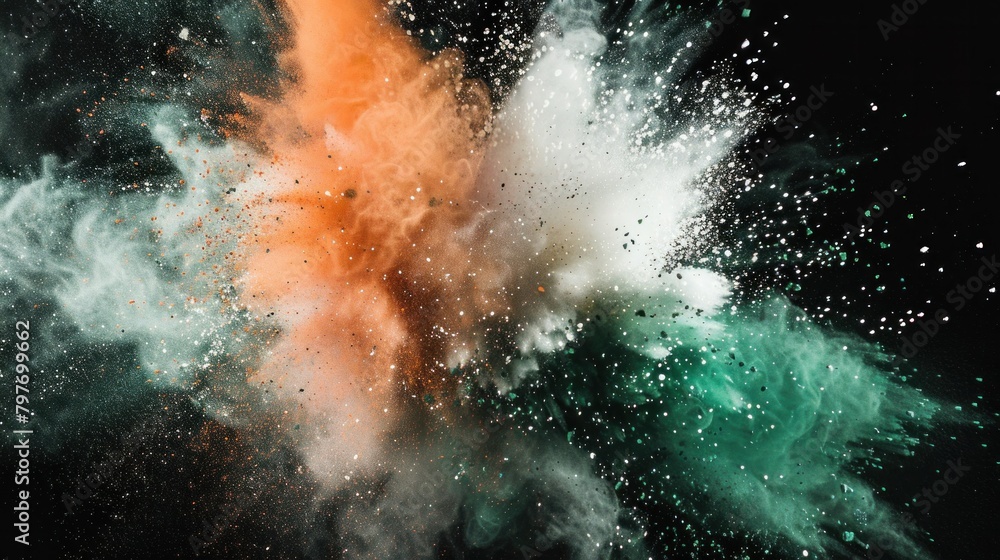 Dynamic Explosion of Colored Powder