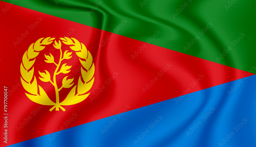 Fototapeta premium eritrea national flag in the wind illustration image