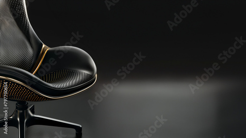 Edler schwarzer Sessel in futuristischer Form und Design als Produktfotografie photo
